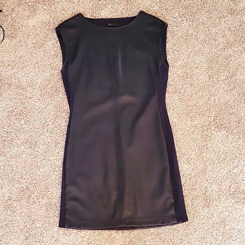 Blue faux leather BCBG dress